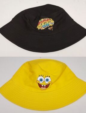🧽 NWOT Bundle of 2 SpongeBob Squarepants bucket hats ROMWE SHEIN